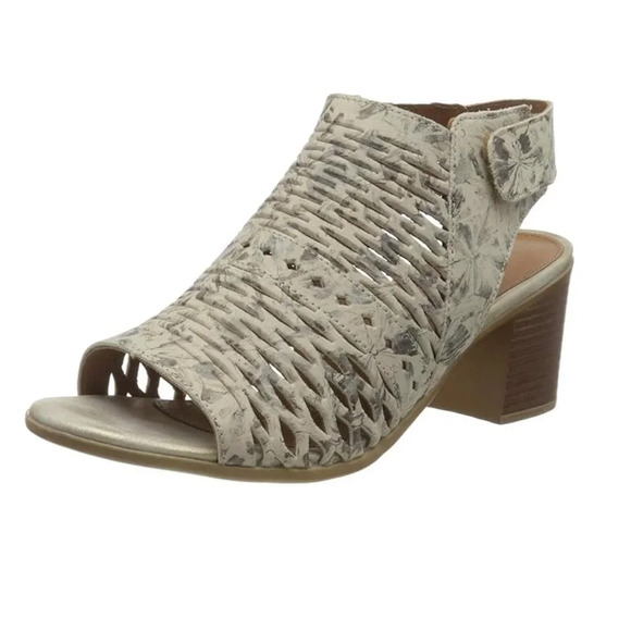 Remonte Sandals Women Size 41 US 10 10.5 Cream Green Leather Perforated Metallic - Picture 16 of 16